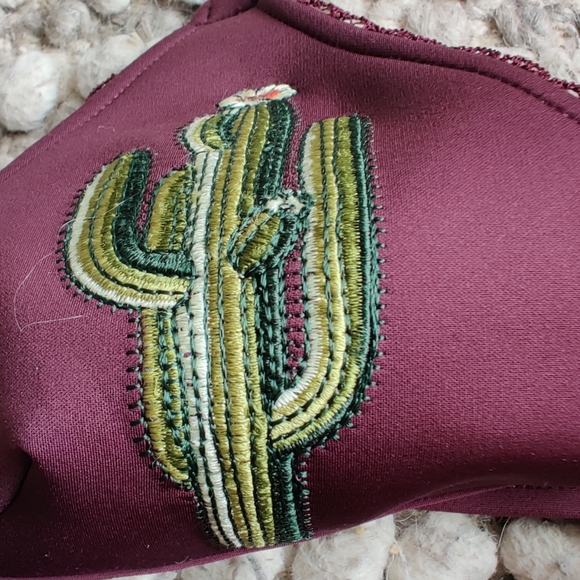 Stella McCartney Embroidered Bikini Set In Maroon Size Small - Picture 8 of 10